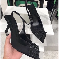 NEW COLLECTION ZARA RHINESTONE BLACK HEELS VIRAL ZARA HEELS