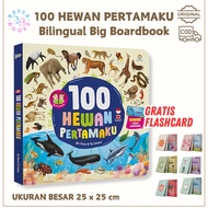 [Ready Stock] Big Boardbook 100 Hewan Pertamaku Bilingual / Buku Tebal Anak Balita