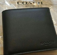 即日交收 男 現貨 Coach 男裝 相位 男 真皮 生日禮物 現貨 銀包 錢包  Wallet 男朋友 父親節 情人節 Valentine's 有相位 黑色 軟皮