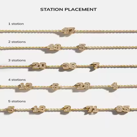 Customized Zircon Number Necklaces Customized Multi-Number Necklaces Zircon Number Jewelry Customize