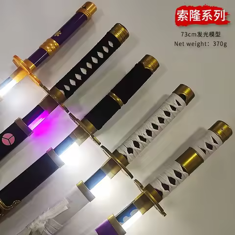 73cm/28.74in One Piece Zoro Katana Light Sword Cosplay Samurai Charge Glow Nichiren Knife Bamboo Mod