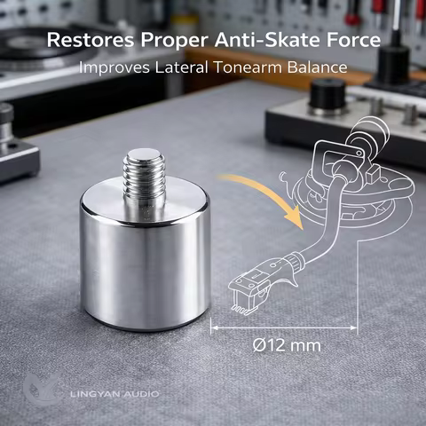 Model-Specific Precision Anti-Skating Counterweight, 10g Stainless Steel For Technics SL-1200 Turnta