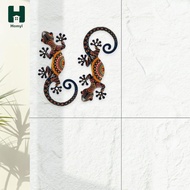 Homyl 2 Pieces Metal Gecko Wall Art Decor Modern 5.91" Metal Wall Art Decor Indoor Outdoor for Balco