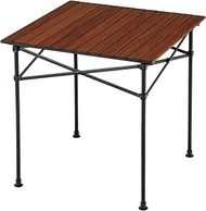 BUNDOK BD-222WB Aluminum Roll Table, 70 Wood Grain, Camping, Low Table, High Table, Storage Case Inc