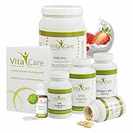 VitaCare 21-Day Metabolism Treatment Strawberry, 7-Piece Complete Package for HCG Diet with Protein Shake, MSM, Multivitamin, Omega 3 plus, OPC &amp; Globules