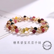 Crystal Bracelet Tourmaline Bracelet Female Lucky Bracelet Lucky Fortune Tourmaline Multi-Circle Bra