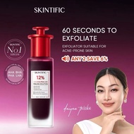 SKINTIFIC 12% AHA BHA PHA LHA PEELING SOLUTION 30ML | EXFOLIATING FACIAL SERUM REMOVES DEAD SKIN CEL