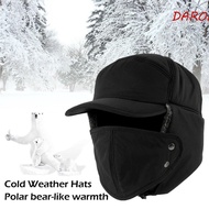 DARON Bomber Hats Outdoors Ski Women Earmuffs Hats Fur Bomber Face Mask Winter Windproof Plus velvet