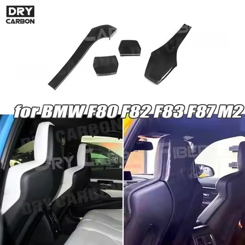 Carbon Fiber Car Inner Seat Back Covers Trims for BMW F80 M3 F82 F83 M4 F87 M2 M2C 2014 2015 2016 20