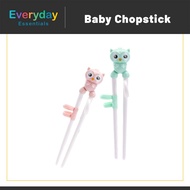 【E.E】1Pair Kids Owl Chopstick Learning Reusable Portable Toddler Correcting Training Chopstick