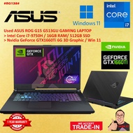 #AT138 USED ASUS ROG Gaming Laptop G531GU Intel Core i7-9750H 16GB 512GB SSD NVIDIA GEFORCE GTX1660T
