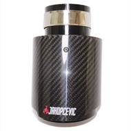 Akrapovic Car Carbon Fibre Glossy Muffler Exhaust System Muffler Pipe Tip Straight Universal Black S