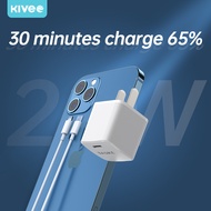 KIVEE หัวชาตไอโฟนแท้ หัวชาร์จไอโฟน หัวชาร์จ 30W/20W หัวชาร์จไอโฟน11 PD หัวชาร์จ type c หัวชาตไอโฟน ห