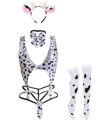 Unibaby Womens Anime Cow Cosplay Milk Leopard Costume Lolita Kawaii Bikini Bodysuit Lingerie Panty S