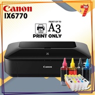 Canon Pixma IX 6770 A3 With Empty Refillable Cartridge + Edible Ink 1 Set