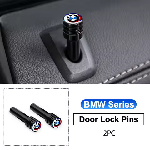 2PCS for BMW 50th Anniversary Tech Stainless Car Lock Modified Door Pin for BMW E36 E46 E63 E64 E81 