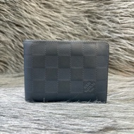 LV N63123 藍色 棋盤格紋 牛皮 短夾 皮夾 男夾 信用卡夾 錢包