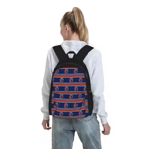 Edmonton Oilers Connor McDavid Home Jersey Back Backpack Boys Girls BookBag Kids School Bag Computer