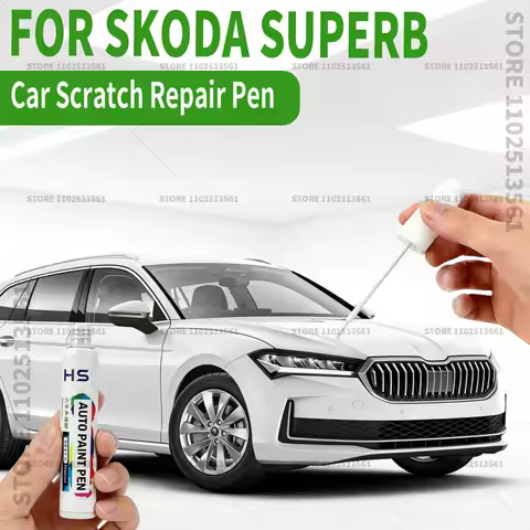Car Paint Repair Pen Touch Up Scratch Remover DIY Auto Accessories For Skoda Superb Marble White Sai