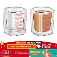 Espresso Cup 2pcs 60ml Espresso Shot Glass Transparent Coffee Measuring Cup with Scale