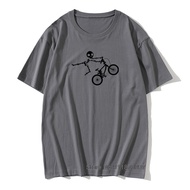 Latest Skeleton Alien Bmx Cycle Bike New T-Shirts Custom Short Sleeve T-Shirt Funny Fall V