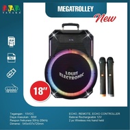 Speaker Aktif Portable Meeting Tanaka MEGATROLLEY 18 Inch + 2 Mic Wireless Bluetooth Original