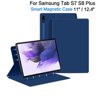 Magnetic Tablet Case For Samsung Galaxy Tab S7 FE 5G SM-T736B S7 S8 11 for S7 Plus S7 FE S8 Plus 12.4" Cover With Stand Pencil Holder Funda