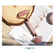 Thanh lăn massage Aroma chất liệu đá thạch anh hồng cao cấp Guasha