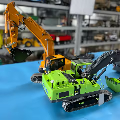 In Stock 1/14 LESU PC360 RC Excavator Metal Hydraulic Painted Bucket Tracks Radio Model W/ Water Sti