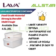 LAVA Bekas Makanan Tong Air 4.5L–20L Multipurpose Container Storage Box Home Organizer