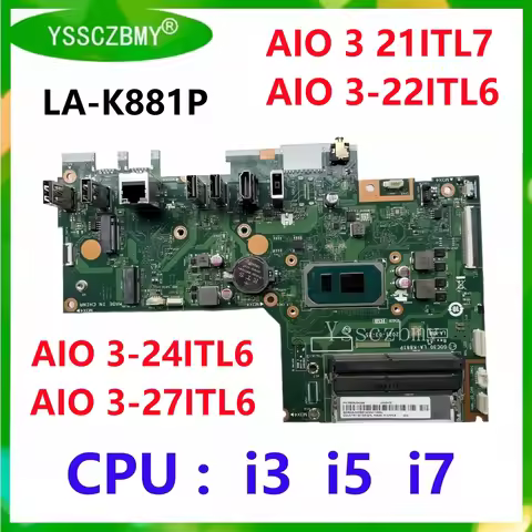 LA-K881P Mainboard For Lenovo IdeaCentre AIO 3-21ITL7 3-22ITL6 3-24ITL6 3-27ITL6 Laptop Motherboard 