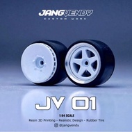 JV Wheels Diecast Rubber Tires, Turbo Fan mix Spoke 5 Alloy model