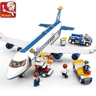 Đồ chơi xếp hình Đồ chơi lego cho bé lắp ráp máy bay chở khách 463 mảnh ghép model Sluban B0366