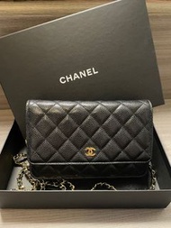 Chanel wallet on chain Woc 黑金 荔枝皮