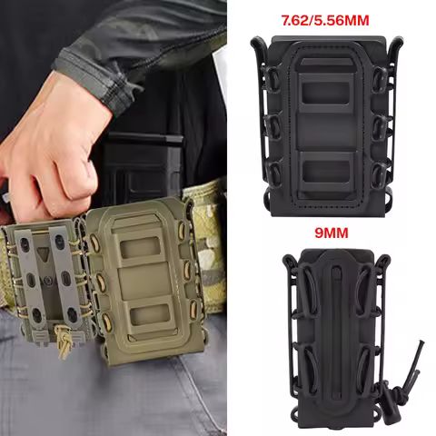 Tactical Mag Pouch for 7.62/5.56mm & 9mm Magazines - Quick Draw Universal Pistol Rifle Magazine Hold