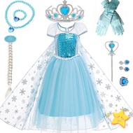Filipiniana dress for kids Baby Girl Party princess Frozen: Ice Queen Princess Aisha dress Elsa dress puffy dress girls wear Elsa short sleeves