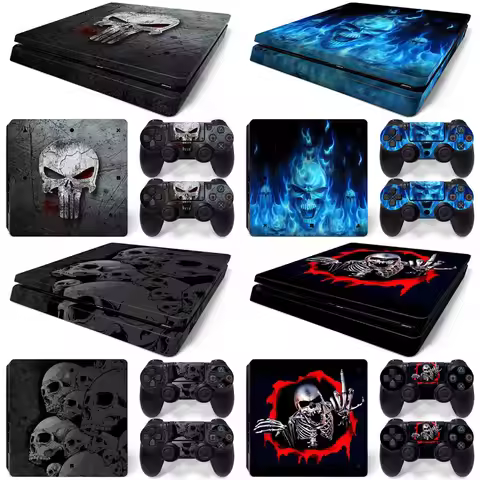 New Arrival Newest Design for PS4 Slim Skin Sticker skull design