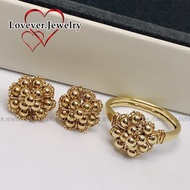 LOVEVER AUTHENTIC US 10K GOLD HANDMADE JEWELRY SET (RING AND EARRINGS SET )