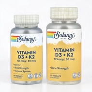 Solaray Vitamin D3 and K2 120 Veggie Capsules Dietary Supplement