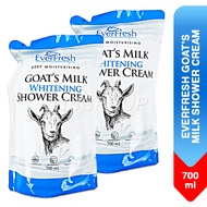 EverFresh Body Wash Goat's Milk Whitening Shower Cream Refill, 700ml [Min]