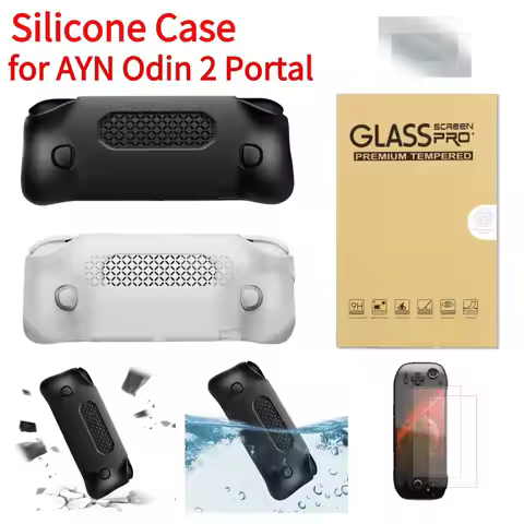 For AYN Odin 2 Portal Retro Console Stand Holder with Storage Bag Silicone Protective Case Waterproo