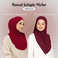 Bawal One Layer Melur B46 (IRONLESS) Tudung Bawal Bawal Selapis