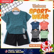 🇲🇾 DESINCE Kid Set 1-8 Years Old Unisex Sport-Wear Casual Set T-shirt With Pants  Set Pakaian Sukan 