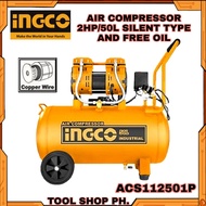 INGCO Air Compressor 2HP / 50L Silent Type and Oil Free System 100% Pure Copper free Toolset
