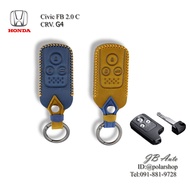 Car Key Leather Case Honda Civic FB 2.0 Hybrid 3-Button Cover (Premium Leather)