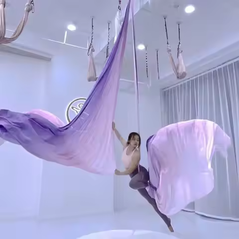 10M Aerial Silk Set High Quality Gradational Colors Aerial Yoga Hammock Anti-gravity for Yoga Traini