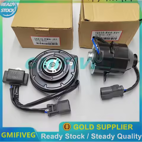 2PCS 38616-PWA-J01 19030-RAA-A01 Condenser Fan Motor & Cooling Fan For CR-V RE2 RE4 RD5 RD7 02-11 19