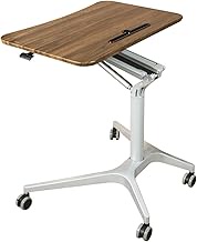 YVYKFZD Mobile Laptop Lectern Podium Stand, Portable Podium Pulpits, Sit-to-Stand Church Pulpit with Rolling Wheels, Ergonomic Lifting Lectern Desk (Color : Walnut)