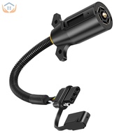 Trailer Light Adapter 7 Pin to 4 Pin Trailer Adapter 7 Way RV Blade to 4 Way Flat Trailer Connector 