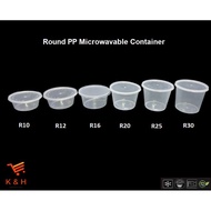 Bekas Plastik / PP Round Container / PP Microwavable Injection Container / Food Container - R10/R12/